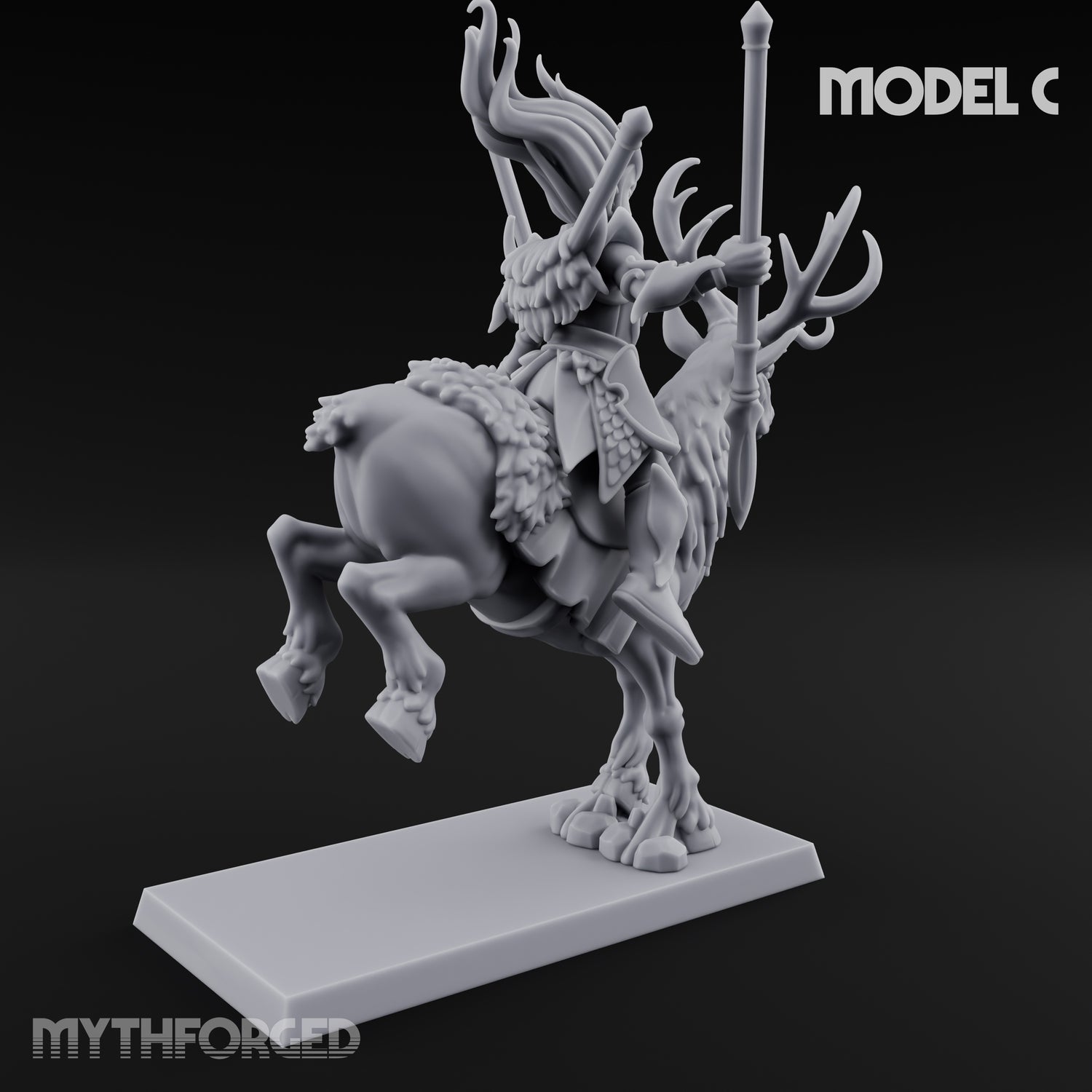 Antlered Tribe Forest Centaur C Miniature for Dungeons and Dragons, Pathfinder or other TTRPGs