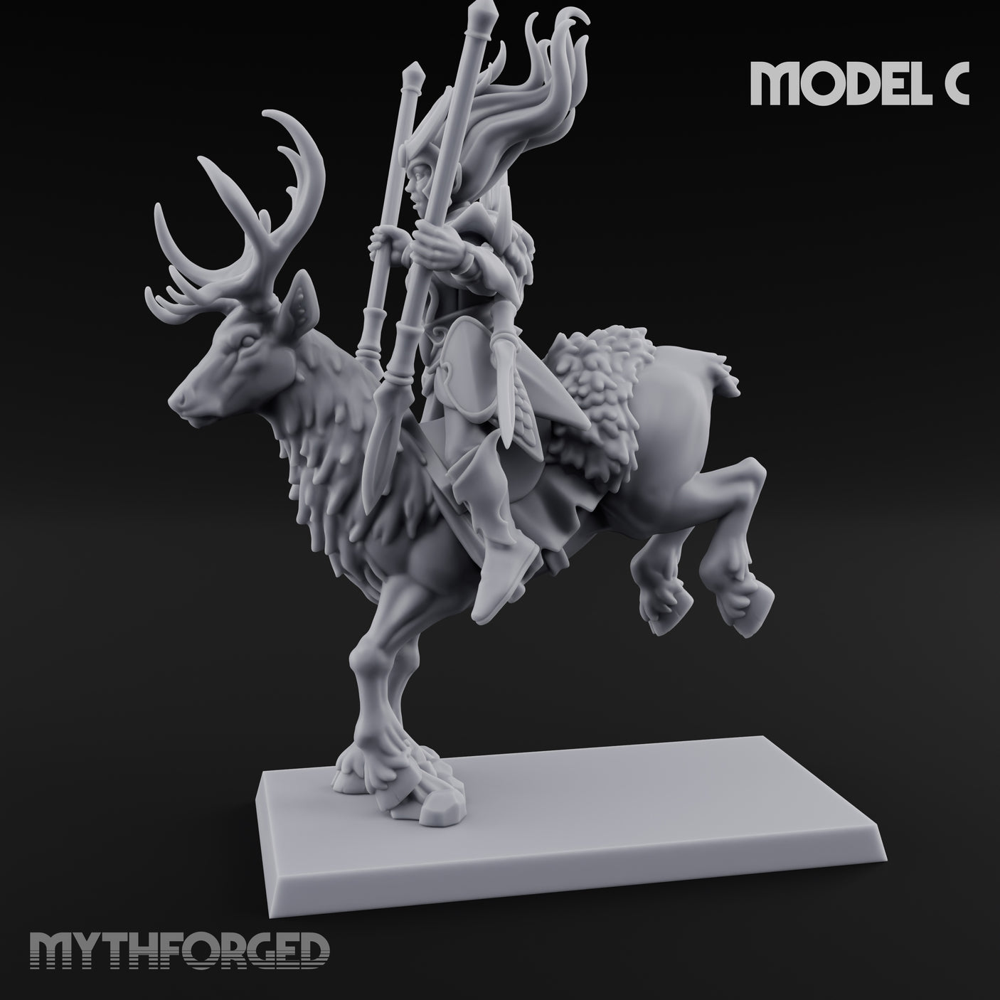 Antlered Tribe Forest Centaur C Miniature for Dungeons and Dragons, Pathfinder or other TTRPGs