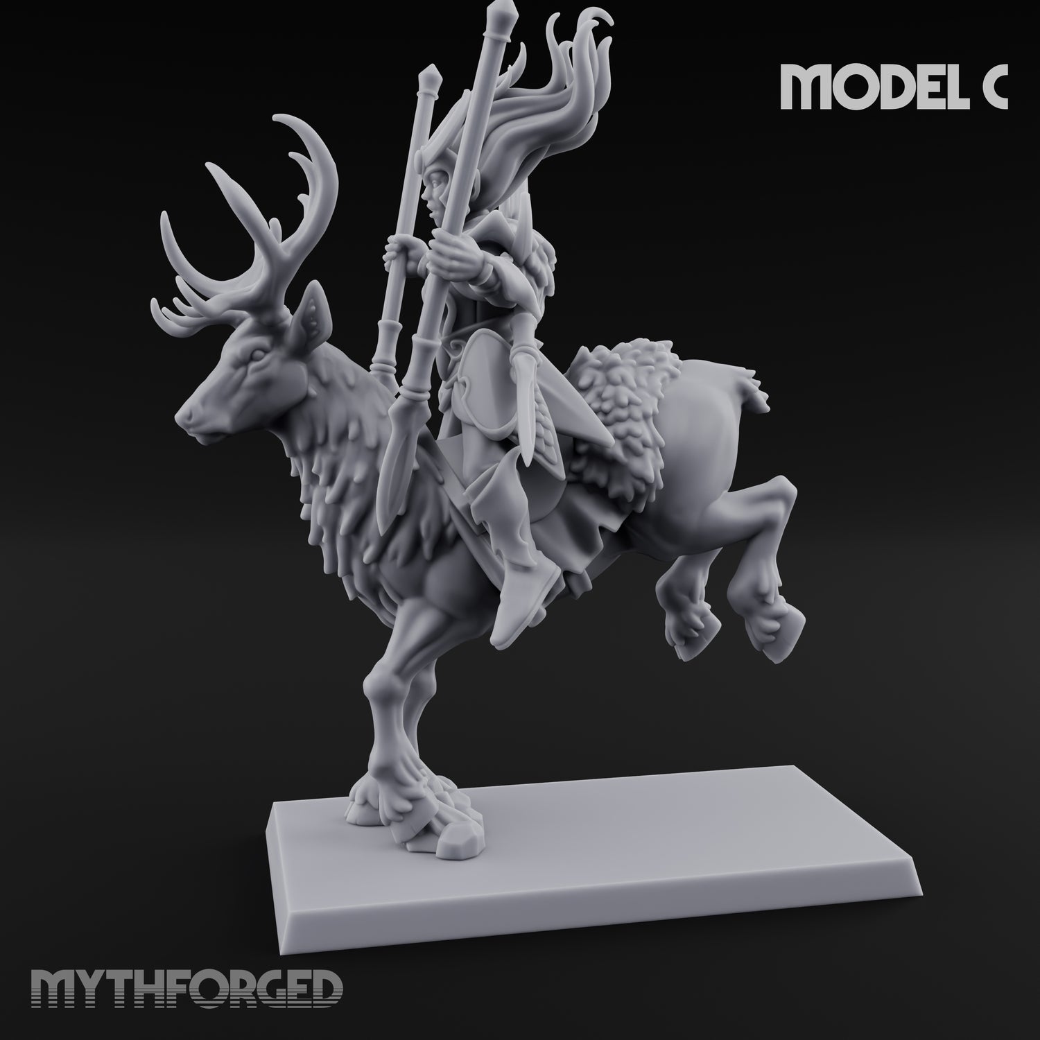 Antlered Tribe Forest Centaur C Miniature for Dungeons and Dragons, Pathfinder or other TTRPGs