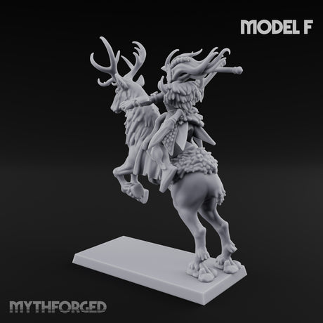 Antlered Tribe Forest Centaur F Miniature for Dungeons and Dragons, Pathfinder or other TTRPGs
