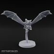 Bat Riding Gnome Courier Miniature for Dungeons and Dragons, Pathfinder or other TTRPGs