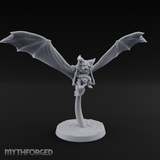 Bat Riding Gnome Courier Miniature for Dungeons and Dragons, Pathfinder or other TTRPGs