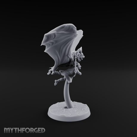 Bat Riding Gnome Courier Miniature for Dungeons and Dragons, Pathfinder or other TTRPGs