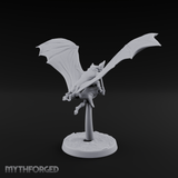 Bat Riding Gnome Courier Miniature for Dungeons and Dragons, Pathfinder or other TTRPGs