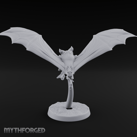Bat Riding Gnome Courier Miniature for Dungeons and Dragons, Pathfinder or other TTRPGs