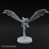 Bat Riding Gnome Courier Miniature for Dungeons and Dragons, Pathfinder or other TTRPGs