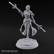 Twirling Double-Ended Elf Spearmaiden Miniature for Dungeons and Dragons, Pathfinder or other TTRPGs