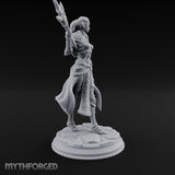 Twirling Double-Ended Elf Spearmaiden Miniature for Dungeons and Dragons, Pathfinder or other TTRPGs