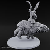 Saber Swinging Noble Bear Rider Miniature for Dungeons and Dragons, Pathfinder or other TTRPGs