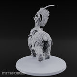 Saber Swinging Noble Bear Rider Miniature for Dungeons and Dragons, Pathfinder or other TTRPGs
