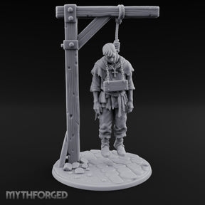 Noose Dangling Hanged Man Miniature for Dungeons and Dragons, Pathfinder or other TTRPGs