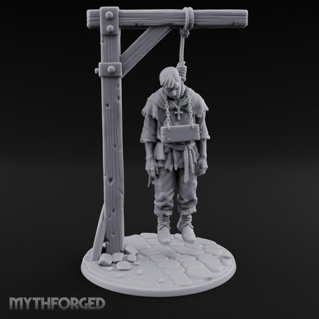 Noose Dangling Hanged Man Miniature for Dungeons and Dragons, Pathfinder or other TTRPGs