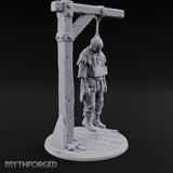 Noose Dangling Hanged Man Miniature for Dungeons and Dragons, Pathfinder or other TTRPGs