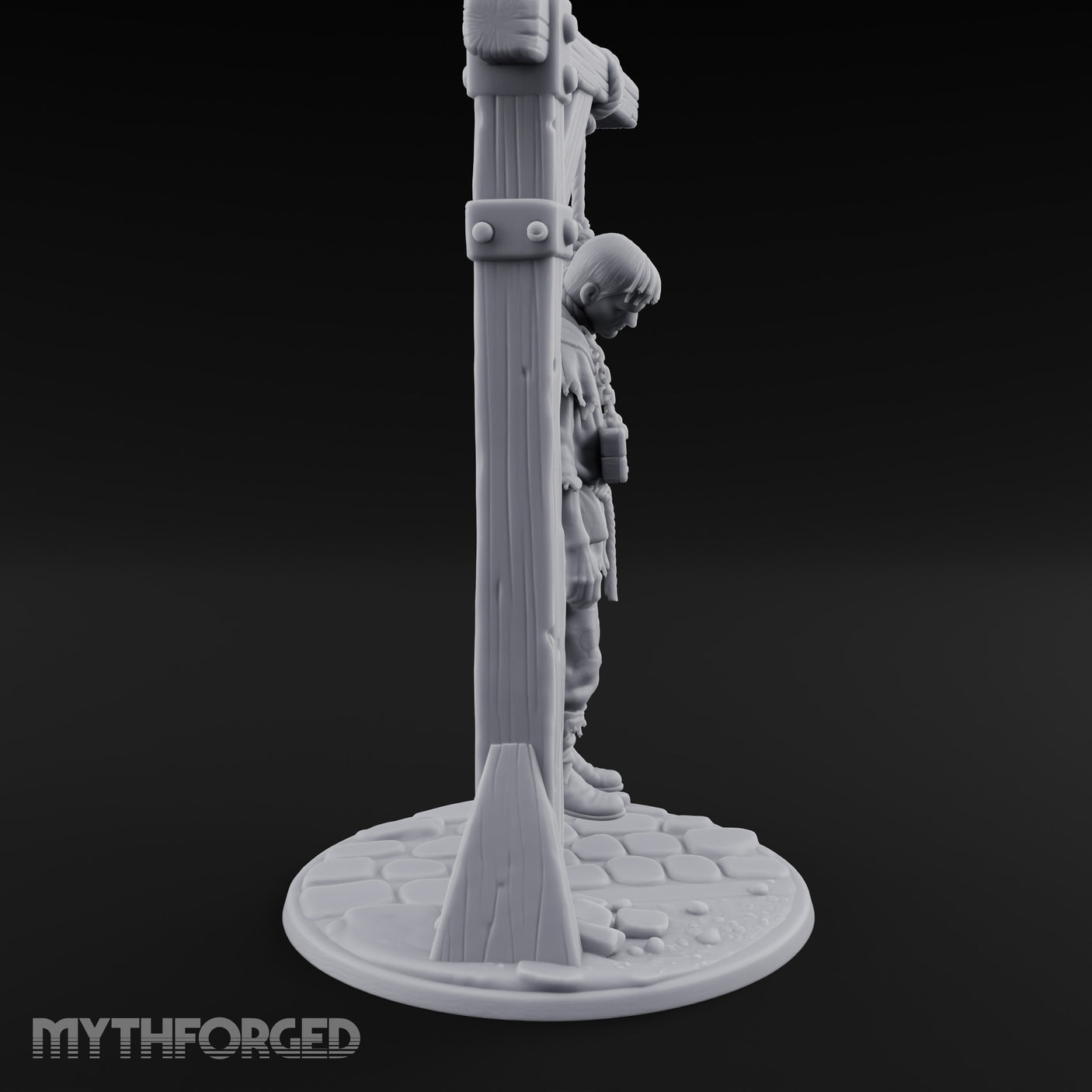 Noose Dangling Hanged Man Miniature for Dungeons and Dragons, Pathfinder or other TTRPGs