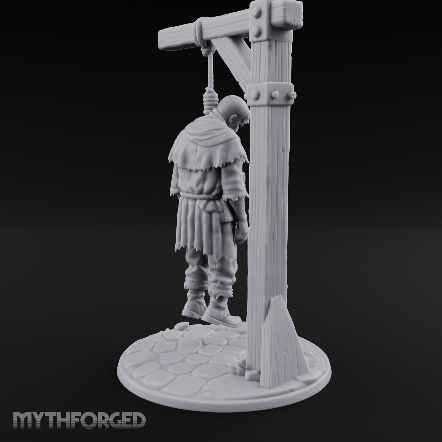 Noose Dangling Hanged Man Miniature for Dungeons and Dragons, Pathfinder or other TTRPGs