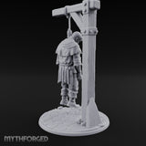Noose Dangling Hanged Man Miniature for Dungeons and Dragons, Pathfinder or other TTRPGs
