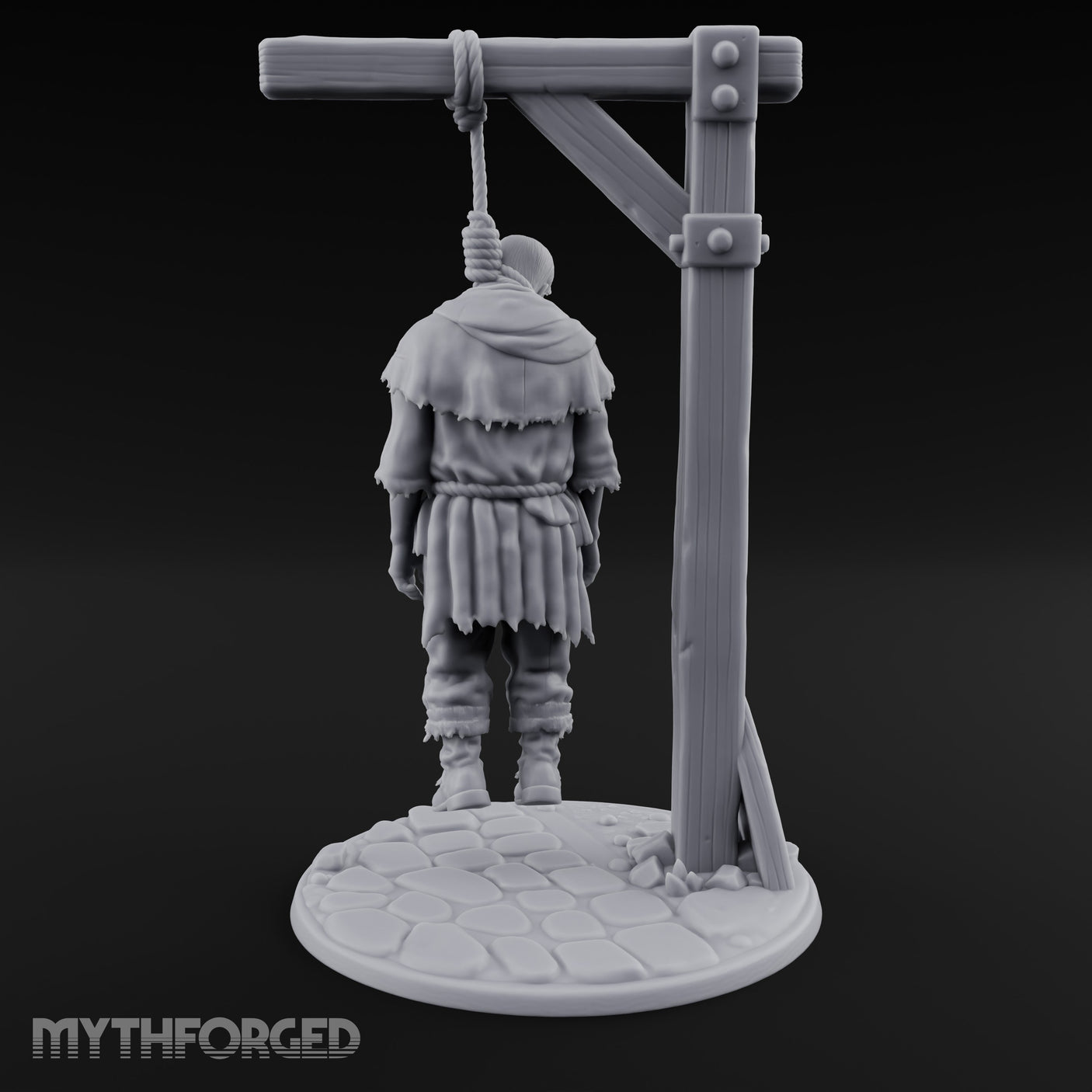 Noose Dangling Hanged Man Miniature for Dungeons and Dragons, Pathfinder or other TTRPGs