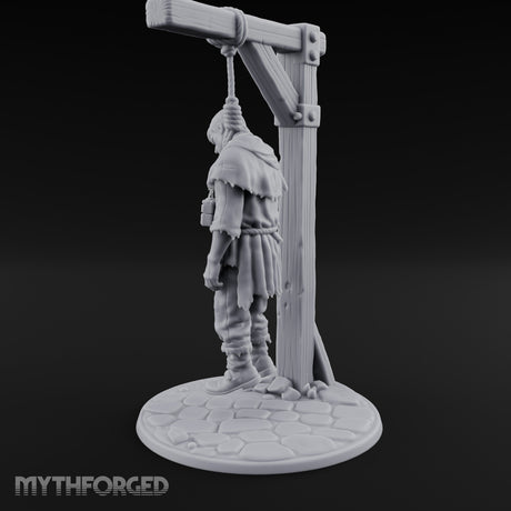 Noose Dangling Hanged Man Miniature for Dungeons and Dragons, Pathfinder or other TTRPGs