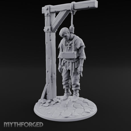 Noose Dangling Hanged Man Miniature for Dungeons and Dragons, Pathfinder or other TTRPGs