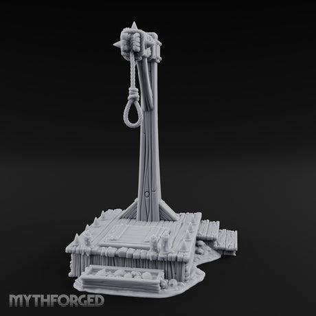 Noose-Hung Spike-Rimmed Execution Gallows Platform Miniature for Dungeons and Dragons, Pathfinder or other TTRPGs