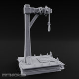 Noose-Hung Spike-Rimmed Execution Gallows Platform Miniature for Dungeons and Dragons, Pathfinder or other TTRPGs
