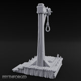 Noose-Hung Spike-Rimmed Execution Gallows Platform Miniature for Dungeons and Dragons, Pathfinder or other TTRPGs