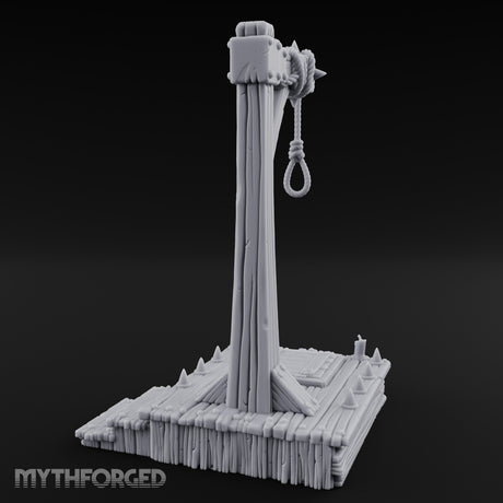 Noose-Hung Spike-Rimmed Execution Gallows Platform Miniature for Dungeons and Dragons, Pathfinder or other TTRPGs
