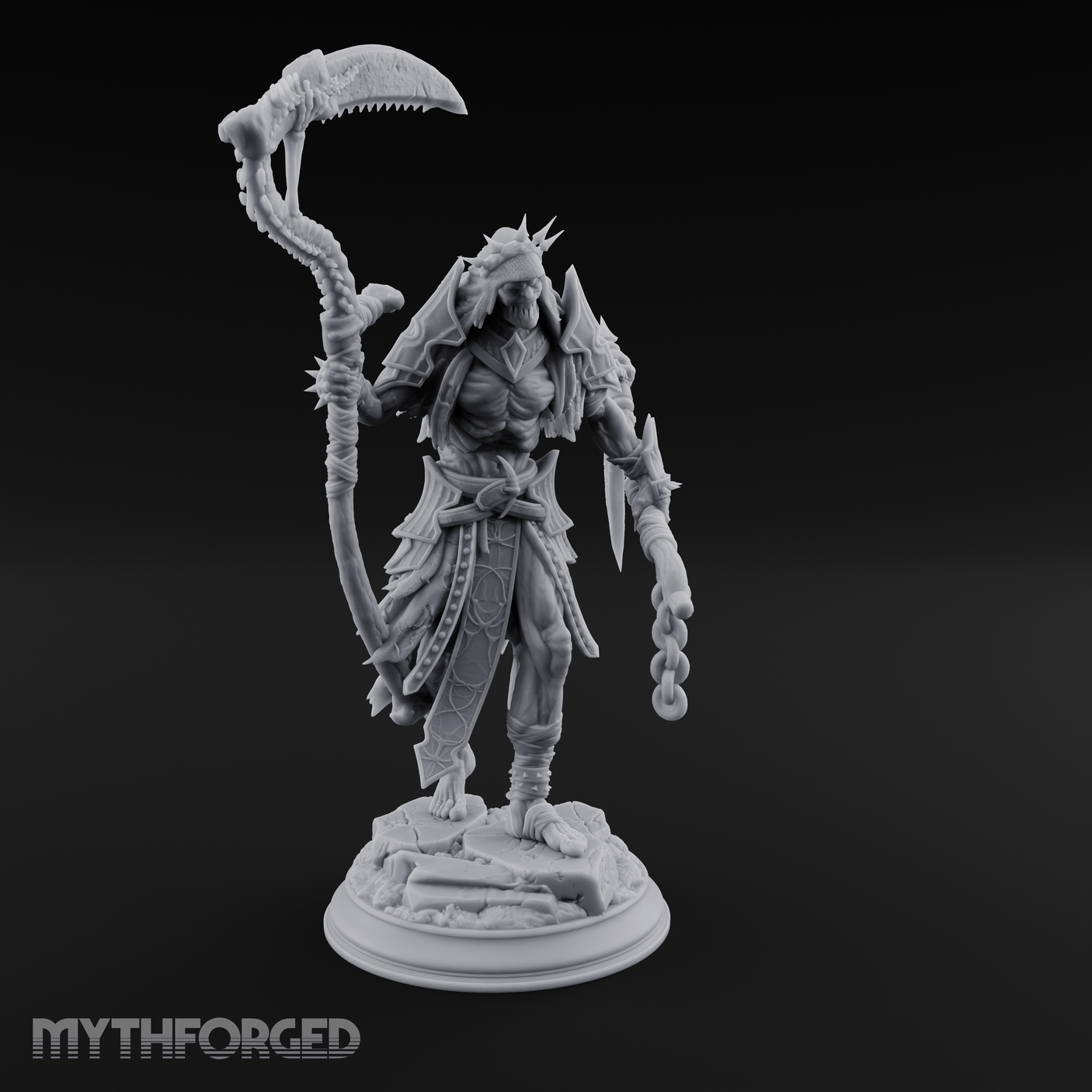 Sickle Wielding Undead Ghoul Necromancer Miniature for Dungeons and Dragons, Pathfinder or other TTRPGs