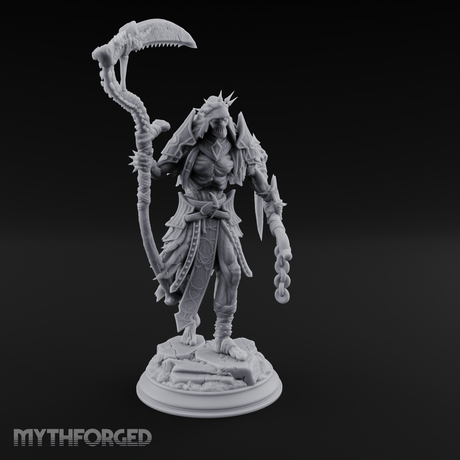 Sickle Wielding Undead Ghoul Necromancer Miniature for Dungeons and Dragons, Pathfinder or other TTRPGs