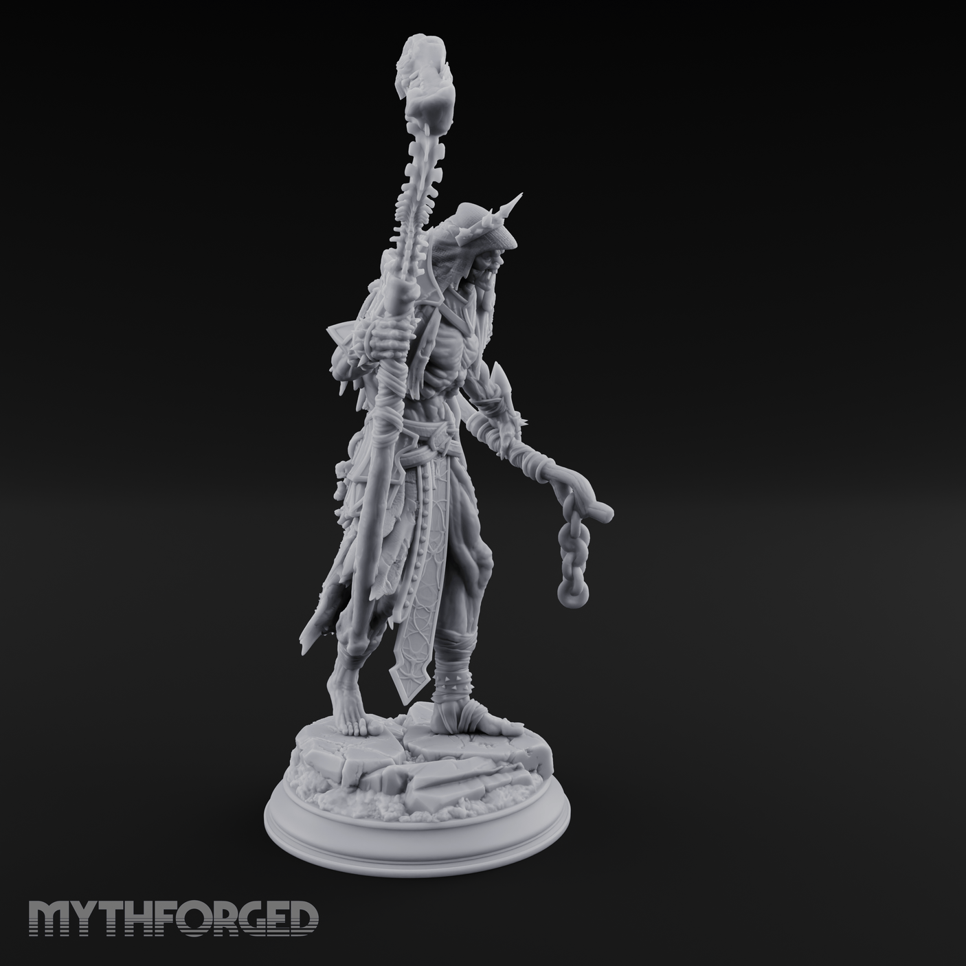 Sickle Wielding Undead Ghoul Necromancer Miniature for Dungeons and Dragons, Pathfinder or other TTRPGs