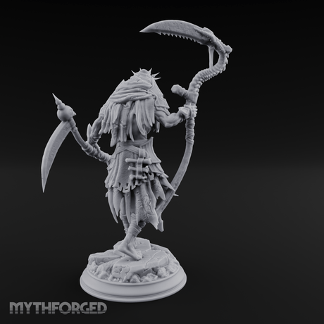 Sickle Wielding Undead Ghoul Necromancer Miniature for Dungeons and Dragons, Pathfinder or other TTRPGs