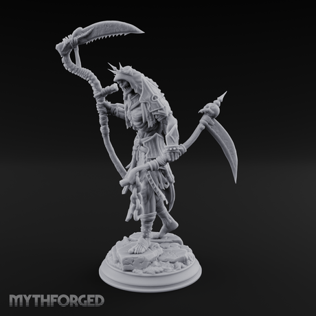 Sickle Wielding Undead Ghoul Necromancer Miniature for Dungeons and Dragons, Pathfinder or other TTRPGs