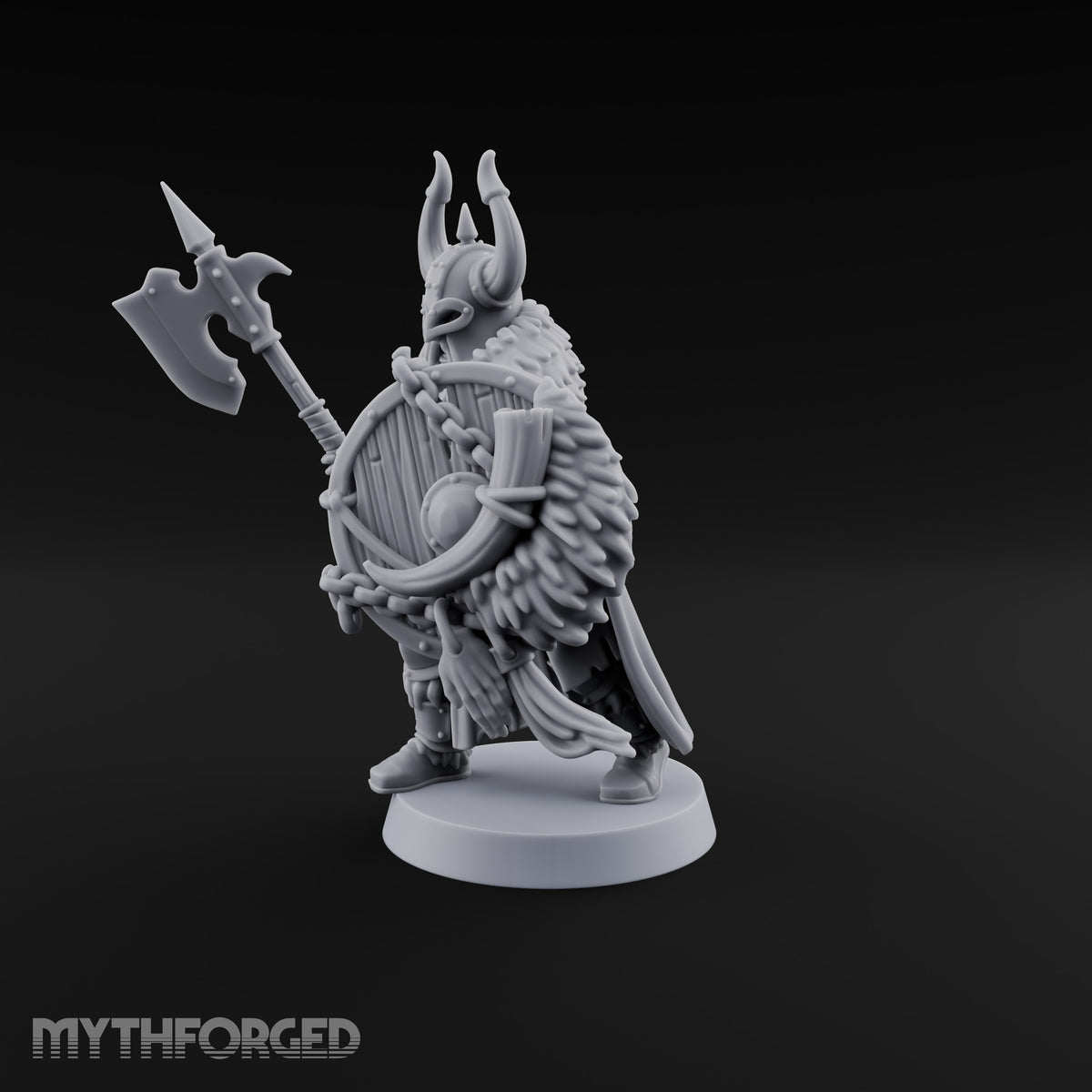 Shields Locked, Horns Lowered Human Huscarl Warrior A
