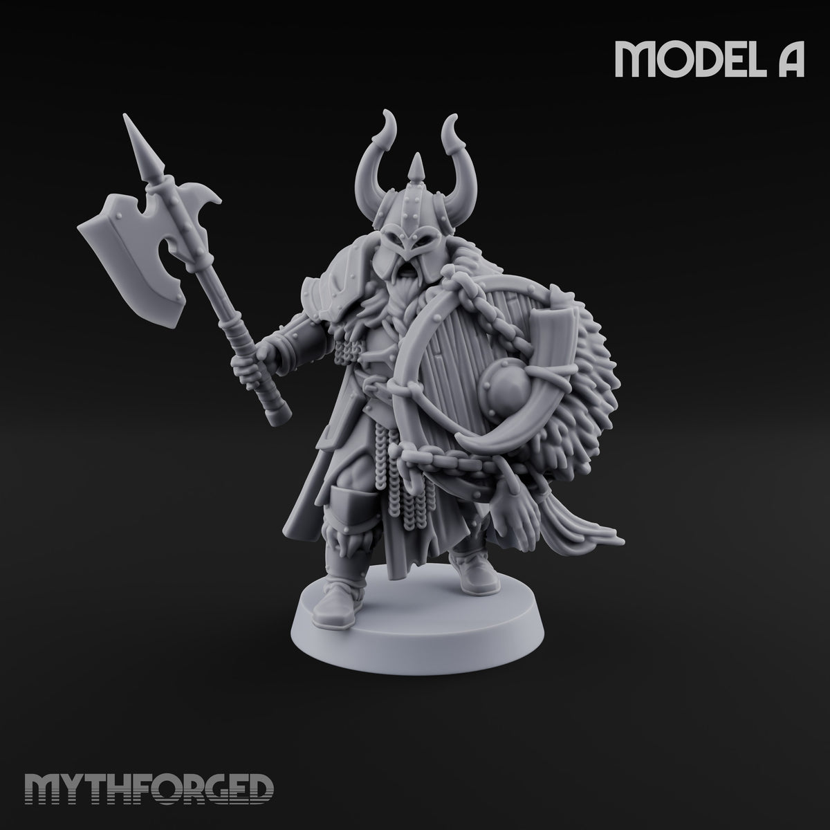 Shields Locked, Horns Lowered Human Huscarl Warrior A