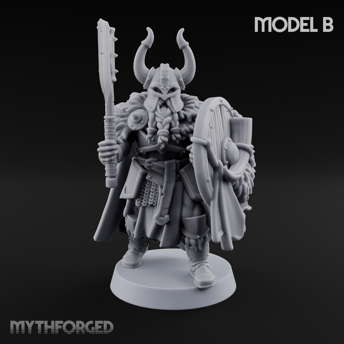Shields Locked, Horns Lowered Human Huscarl Warrior B