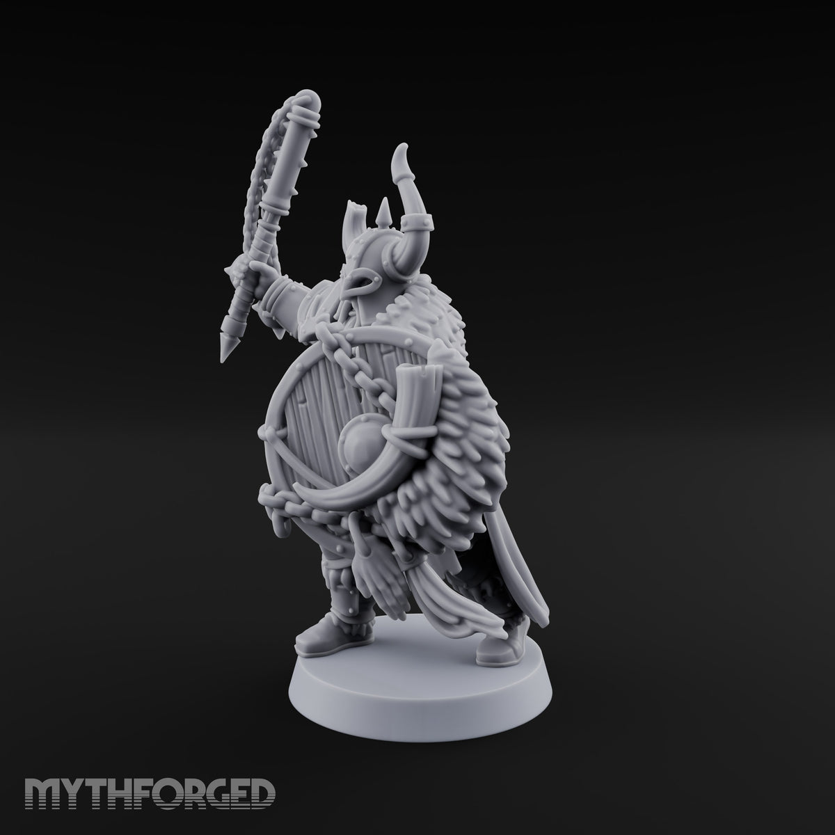 Shields Locked, Horns Lowered Human Huscarl Warrior F