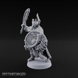 Shields Locked, Horns Lowered Human Huscarl Warrior F