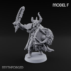 Shields Locked, Horns Lowered Human Huscarl Warrior F