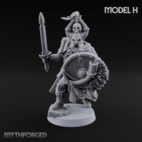 Shields Locked, Horns Lowered Human Huscarl Warrior H