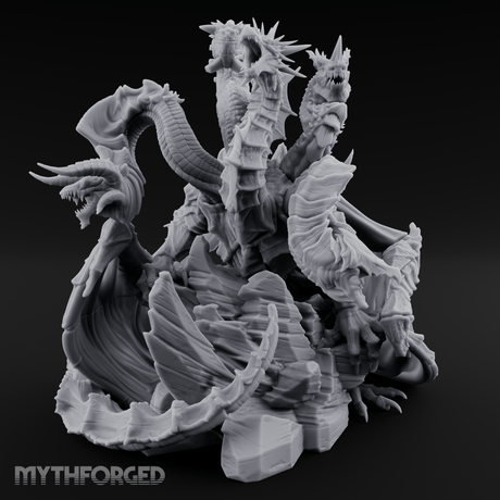 Heads Rising Skyward Tiamat Miniature for Dungeons and Dragons, Pathfinder or other TTRPGs
