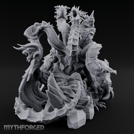 Heads Rising Skyward Tiamat Miniature for Dungeons and Dragons, Pathfinder or other TTRPGs