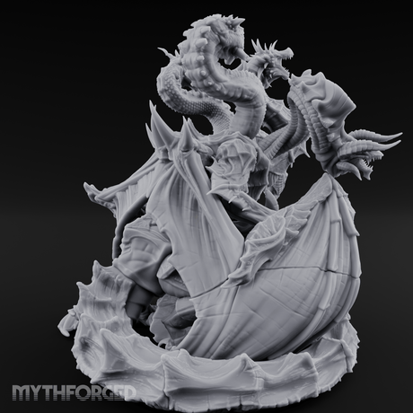 Heads Rising Skyward Tiamat Miniature for Dungeons and Dragons, Pathfinder or other TTRPGs