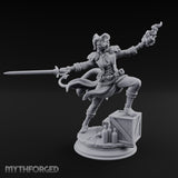 Flame Flinging Swashbuckling Tiefling Swashbuckler Miniature for Dungeons and Dragons, Pathfinder or other TTRPGs