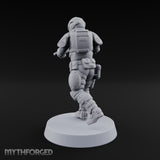 Badge Heavy, Patience Thin Human Sci-Fi Police Officer B