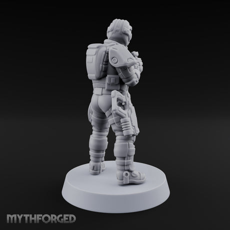 Badge Heavy, Patience Thin Human Sci-Fi Police Officer D