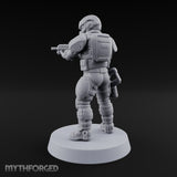 Badge Heavy, Patience Thin Human Sci-Fi Police Officer D
