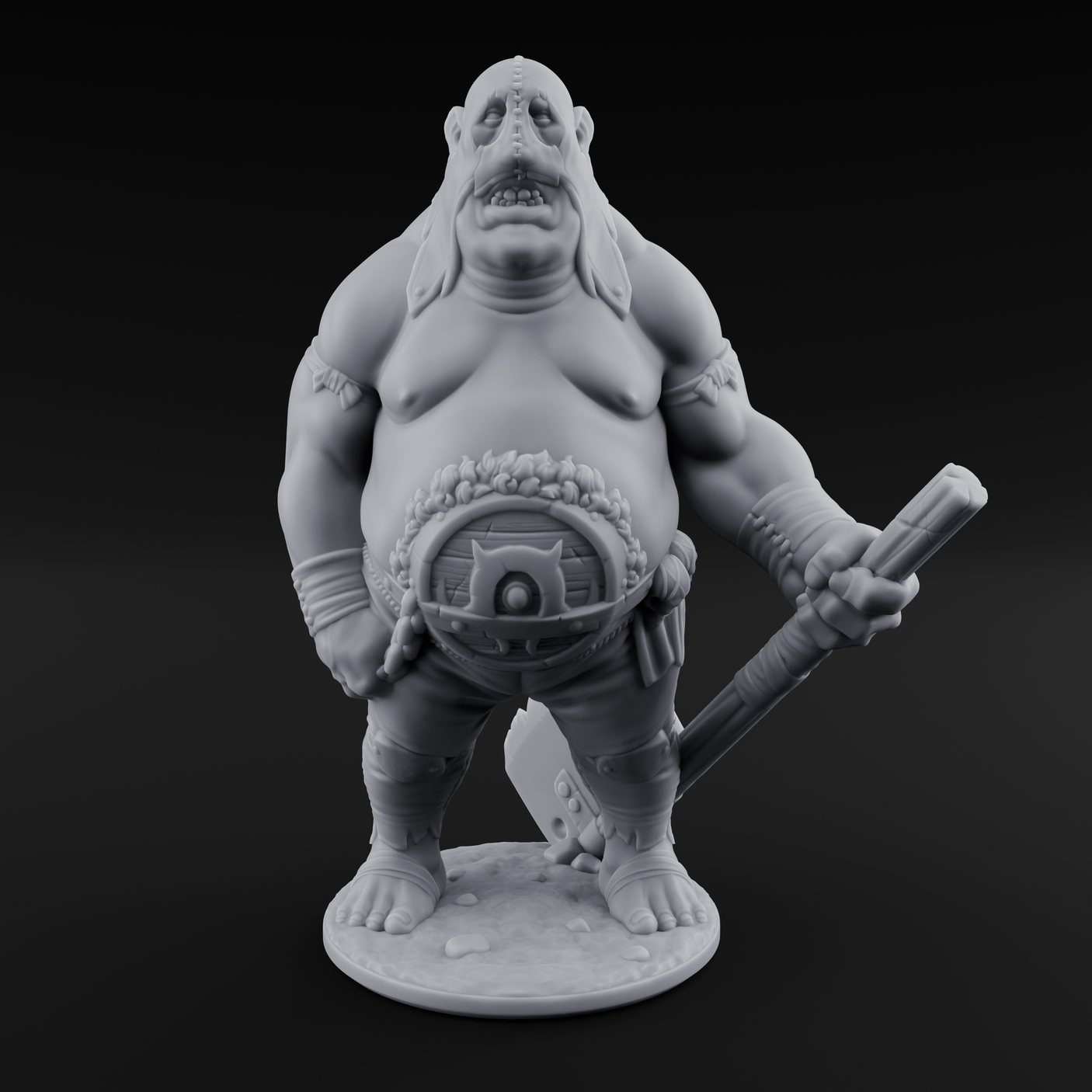 Belly Buckled Ogre Executioner Miniature for Dungeons and Dragons, Pathfinder or other TTRPGs