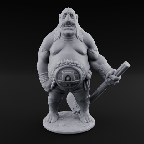 Belly Buckled Ogre Executioner Miniature for Dungeons and Dragons, Pathfinder or other TTRPGs