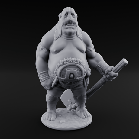 Belly Buckled Ogre Executioner Miniature for Dungeons and Dragons, Pathfinder or other TTRPGs