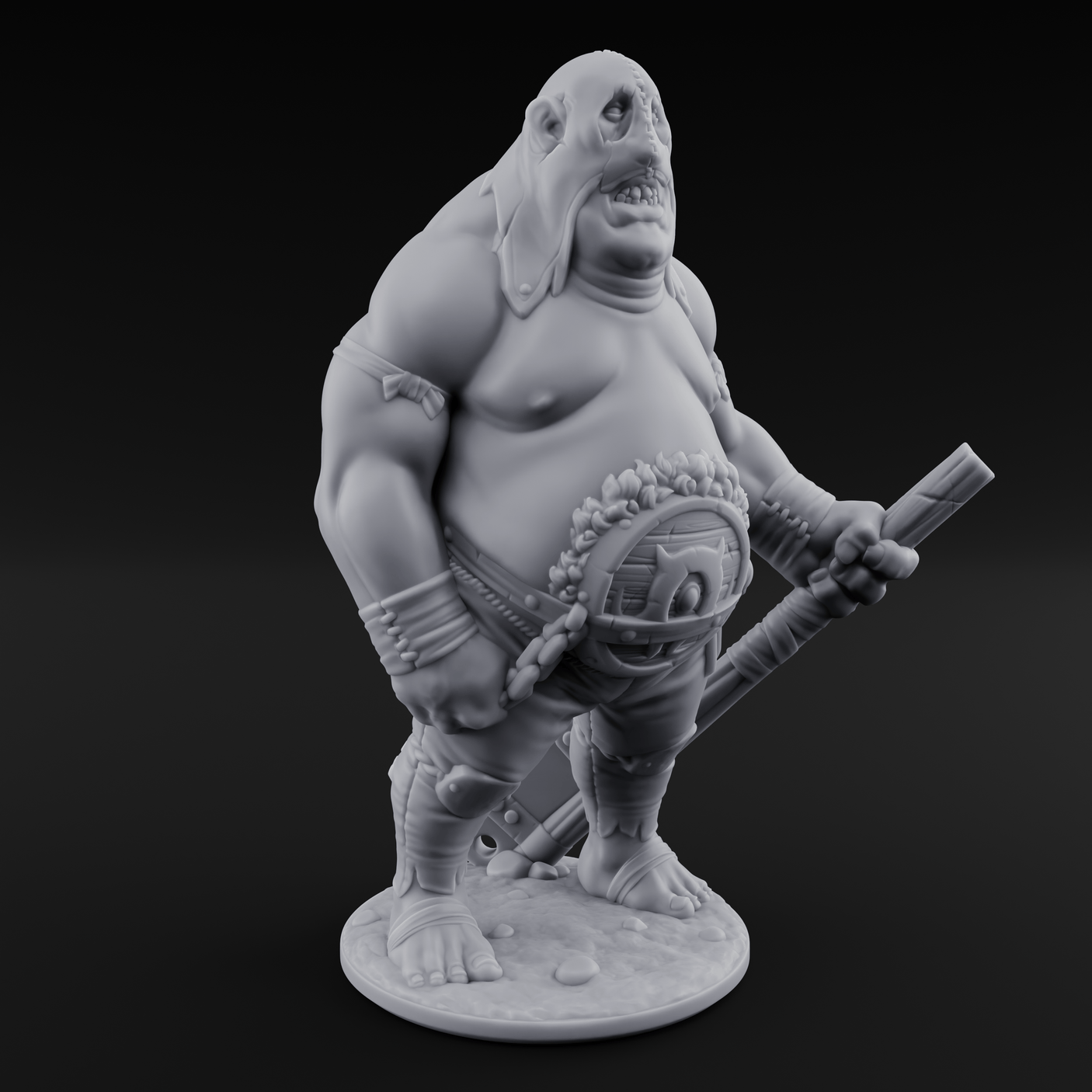 Belly Buckled Ogre Executioner Miniature for Dungeons and Dragons, Pathfinder or other TTRPGs